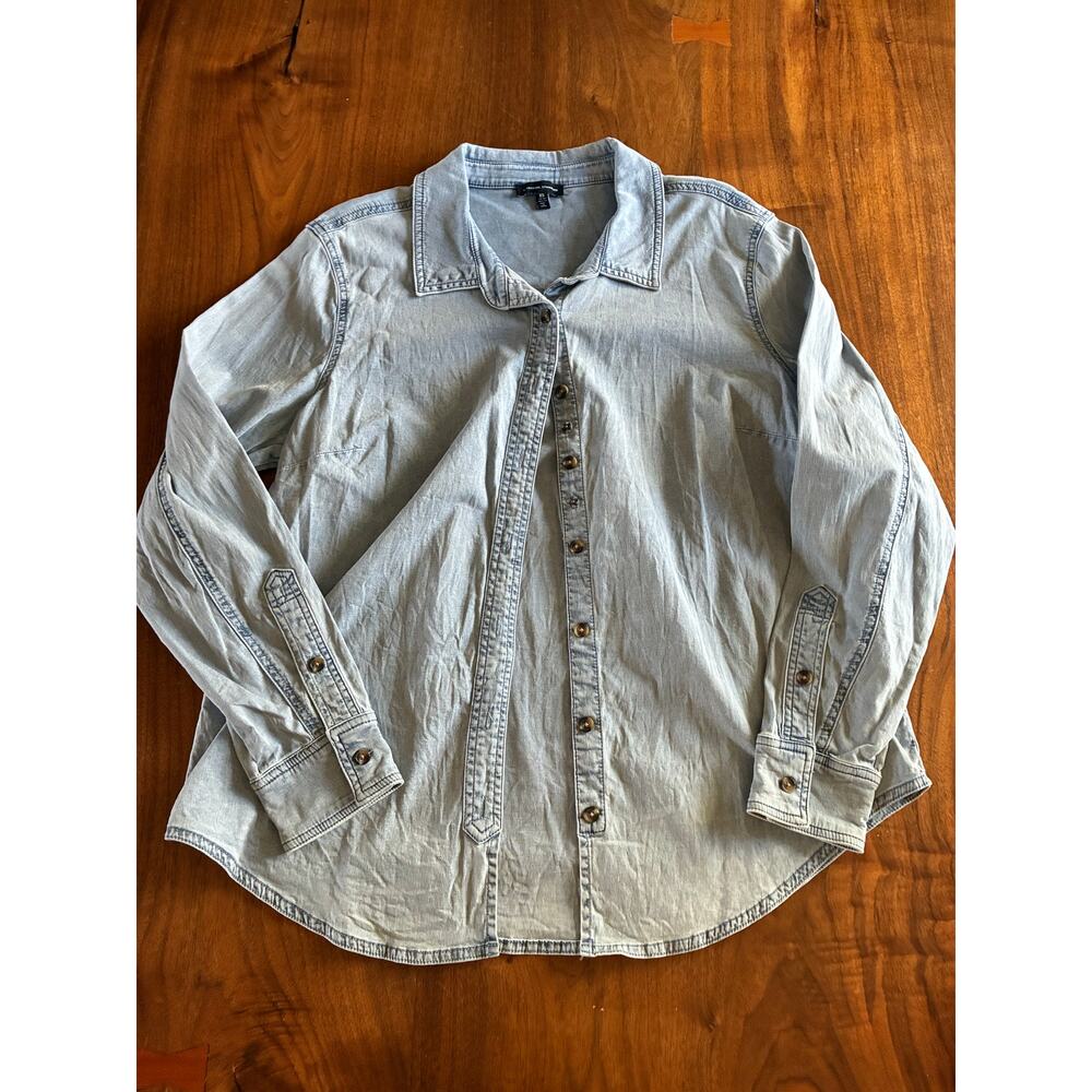 Universal‎ Standard oversized denim button top XS